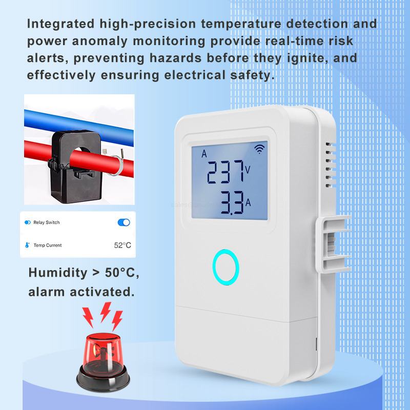 Zigbee Smart Power Meter 80A Tuya Compatible WiFi Energy Monitor with CT Clamp Kwh Consumption Tracker