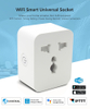 Wifi Smart Plug Universal Bluetooth15A Power Monitor Socket Wireless Timer Outlet 