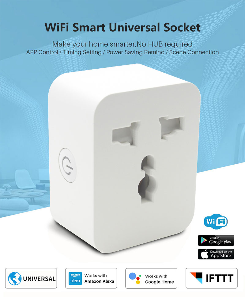 Wifi Smart Plug Universal Bluetooth15A Power Monitor Socket Wireless Timer Outlet 
