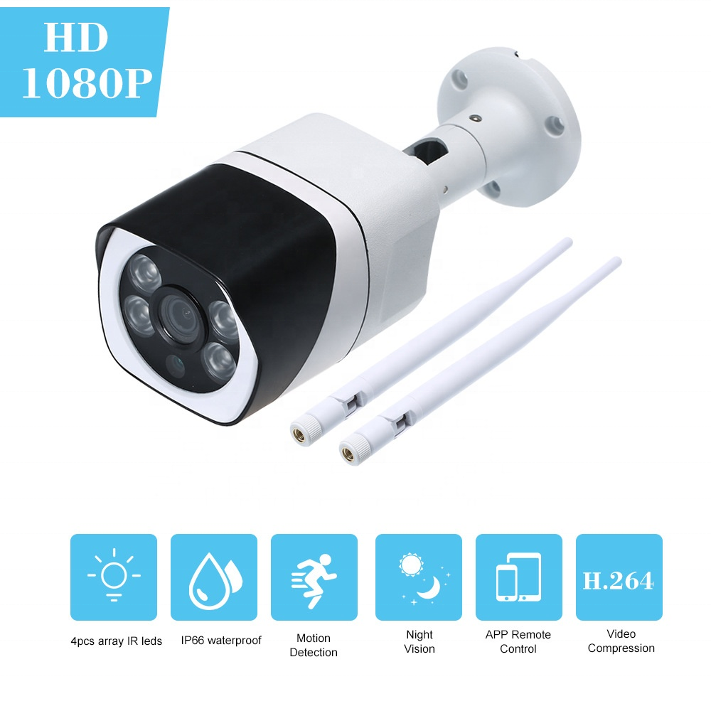 HD1080P Outdoor Waterproof Wireless Wired Two Way Audio IR Motion Detection Wifi Network Surveillance CCTV Bullet Camera