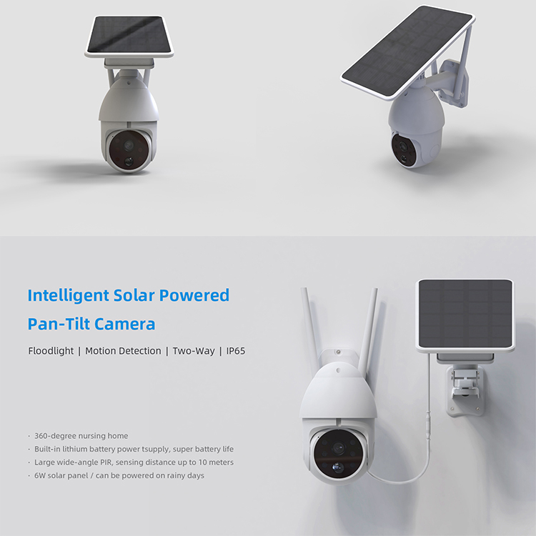  Outdoor Waterproof Wireless High Digital Solar Powered Pan-Tilt CCTV Security Dome Camera 3MP PTZ Battery Camera 4G Camera 
