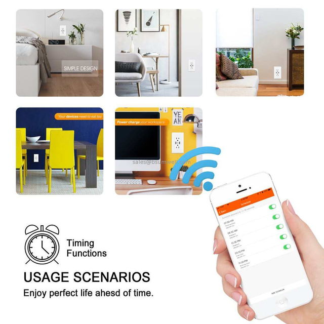 Brazil Smart Power Socket Plug Wifi Tuya Smart Wall Socket Type C Work With App Alxa Google Home