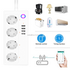 16A EU Smart Power Strip Wifi Tuya Plug Outlet Extender Multi Smart Office Socket Board with 4 Usb Ports Match Alexa