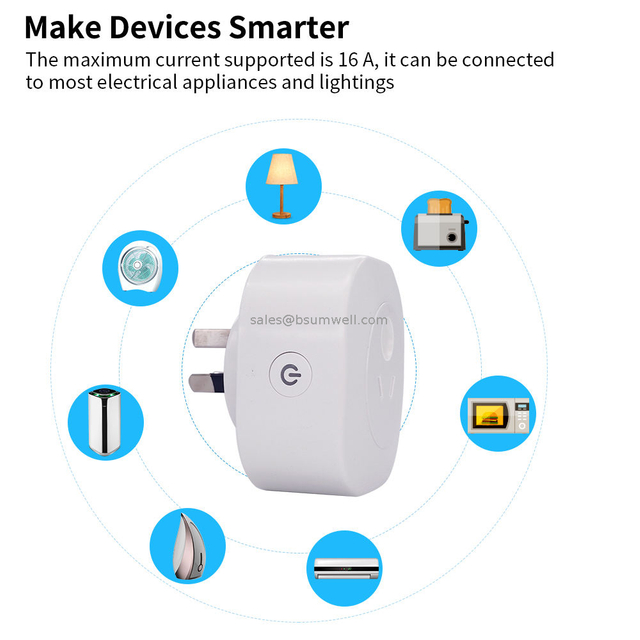 Hot USA Smart WiFi Plug Electric Power Plug Google Alexa Tuya UK EU US AU Brazil Swiss Italy Switzerland Wall Plug Smart Socket