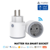 Matter Wifi Smart Socket 16A EU Smart Plug Timing Tuya App With Power Monitoring Works with Homekit Alexa