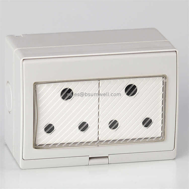 Multi-function Weatherproof Switch Socket 2 Gang Switch 1Gang Socket Ip55 Outdoor Switch And Socket