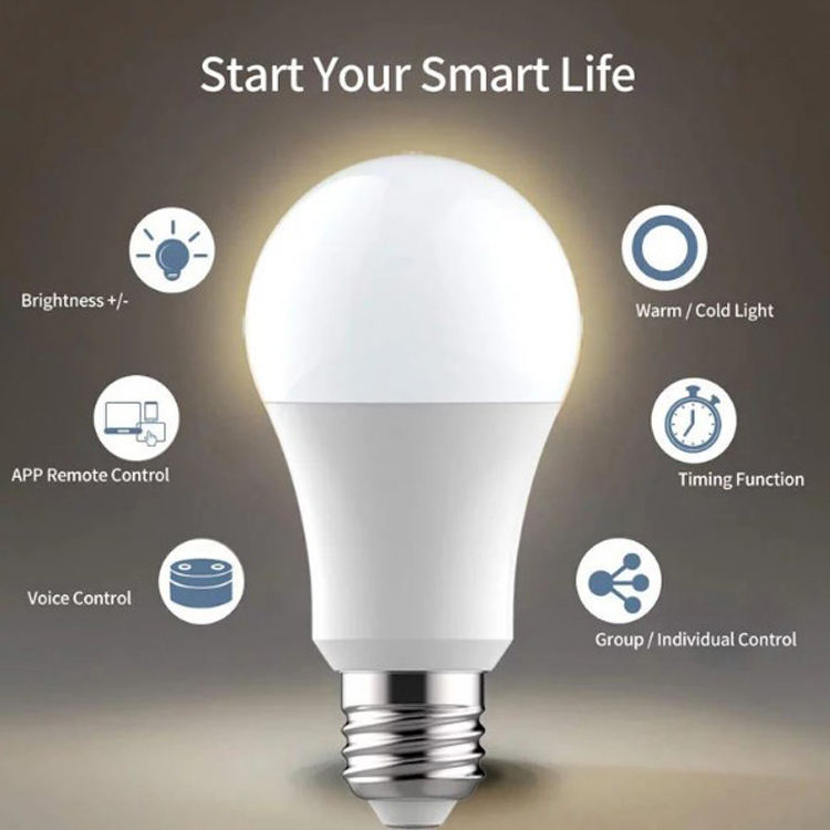 Google Smart Lights Bulb App+voice Control Brightness Adjustment Led Bulb Wifi Globe AC 60 Led Bulbs RGB E27 E26 E22