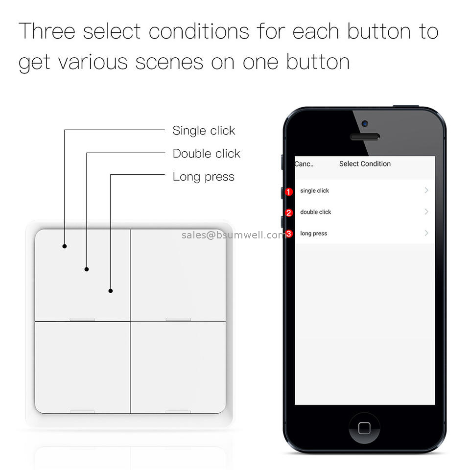 Tuya Zigbee Light Switch 4 Gangs Battery Switches Push Interruptor SmartThings Hub No Wire