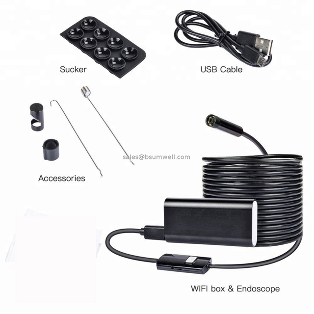 Wifi Endoscope Camera 8mm 1/2/3/5M Mini Waterproof Soft Cable Inspection Camera USB port for iOS Android phone