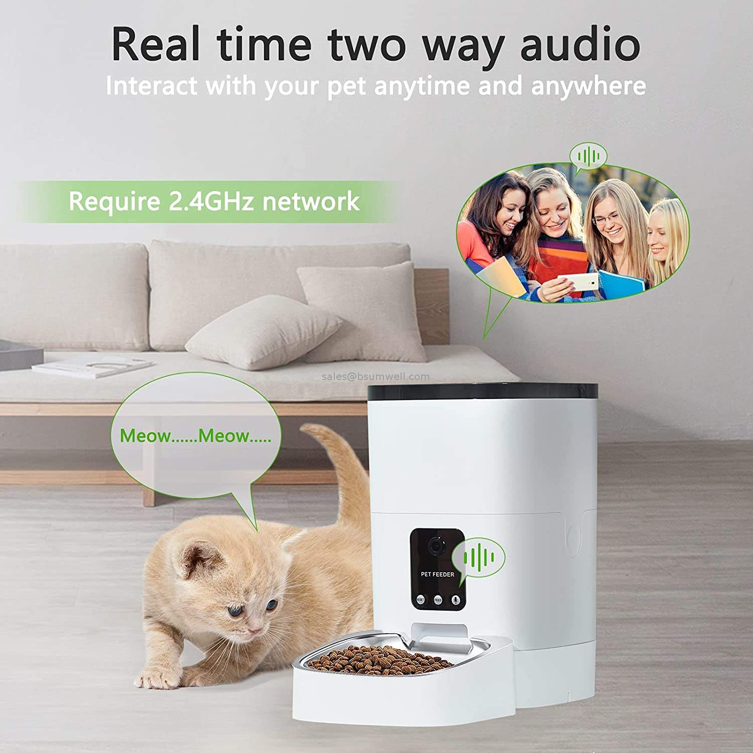 6L Full HD 1080P Video Camera Pet Bowls 8 Meals Per Day Voice Interaction Automatic Pet Feeder