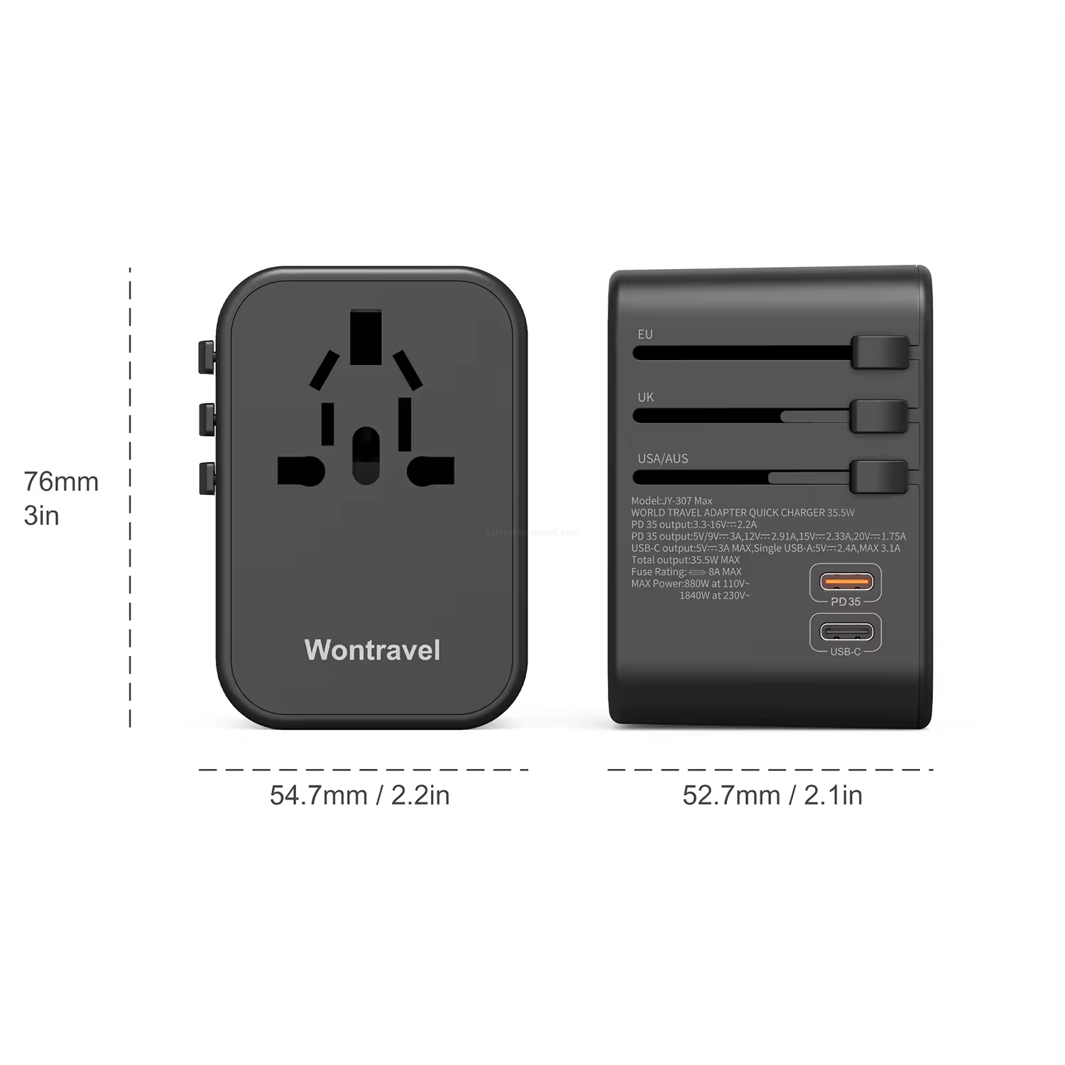 35W PD fast charging travel adapter