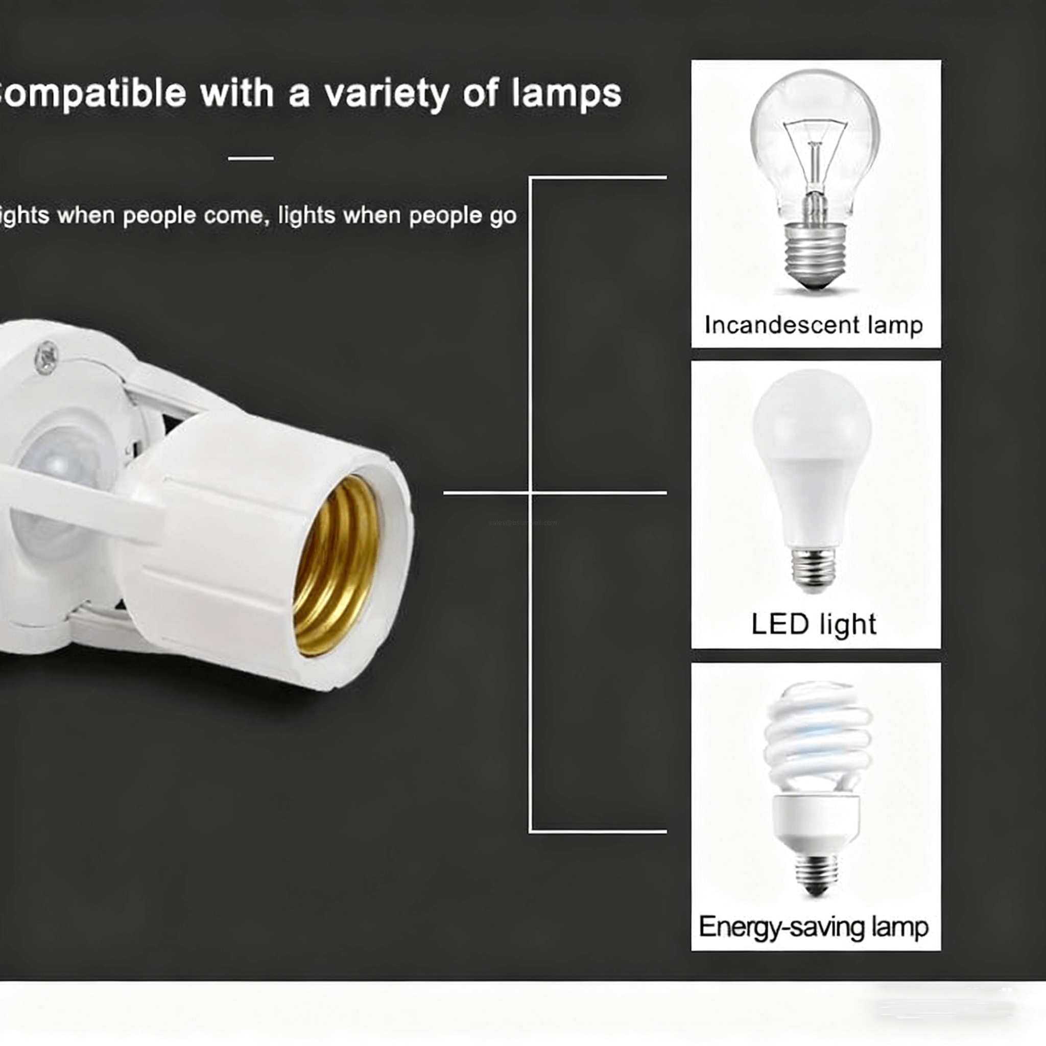 infrared Human Body Sensor Lamp Holder