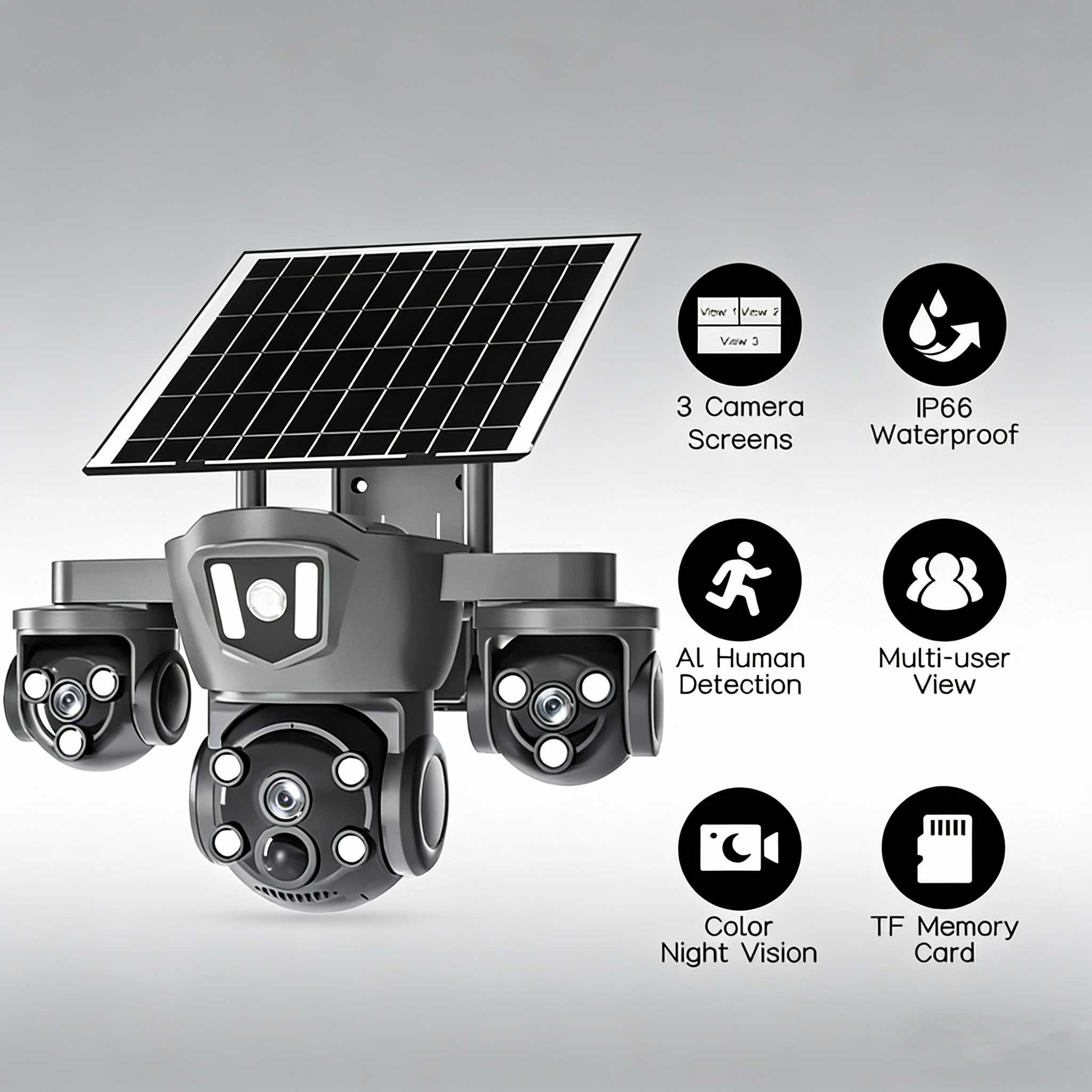 OEM 12MP wireless solar security camera