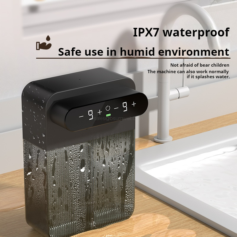 Touchless IPX7 Waterproof Dual-Nozzle Automatic Soap Dispenser Sensor Activated for Kitchen & Commercial Use