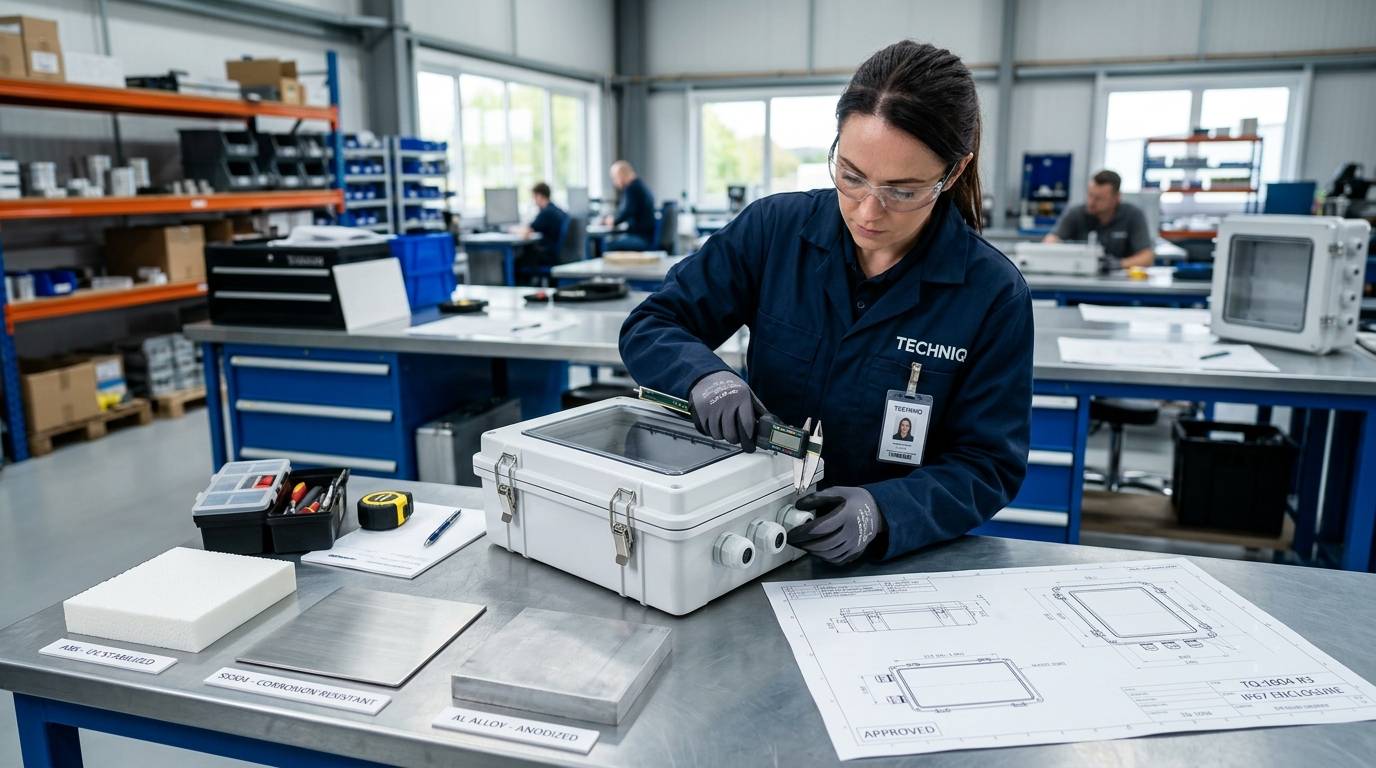 industrial electrical enclosure selection engineering team reviewing specs.jpg