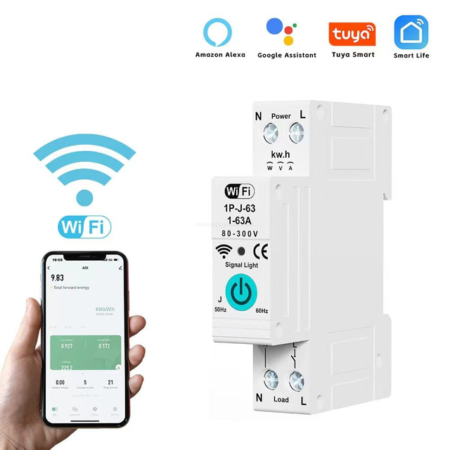 Voltage Current Monitoring WiFi Breaker