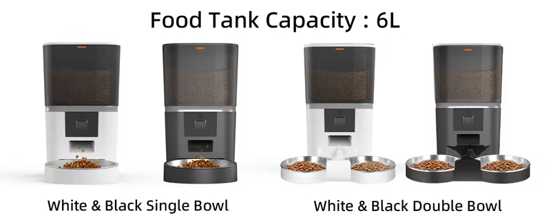Food Tank Capacity : 6L White & Black Single Bowl White & Black Double Bowl