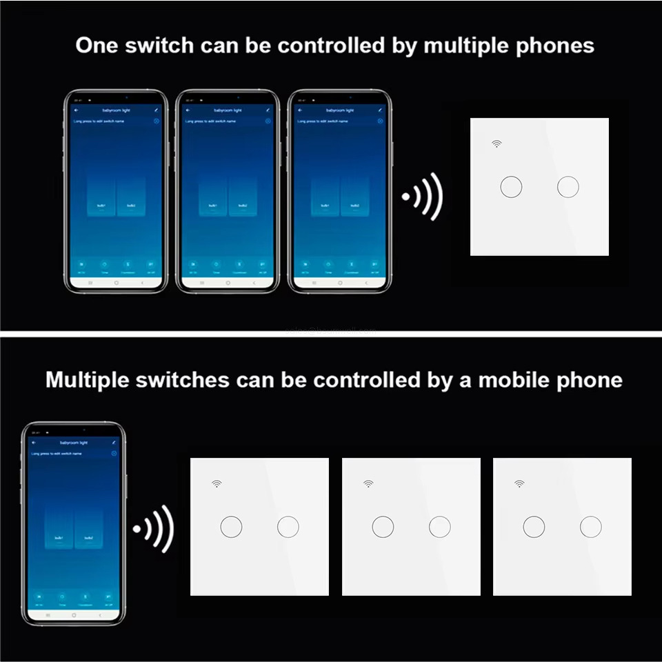 One switch can be controlled by multiple phones
