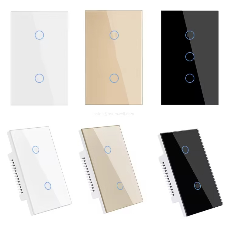 Tuya Smart US/Australia 1/2/3/4 Gang Wifi Touch Wall Light Switches Remote With Neutral Wire Alexa Google Home Voice Control