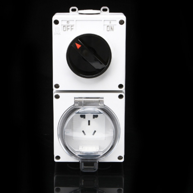 IP66 Rated 1Gang Switch and 5-Pin Waterproof Socket for Outdoor Use