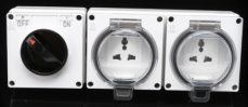 outdoor switch with triple socket