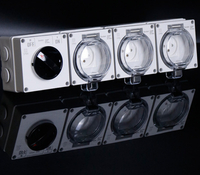3 gang weatherproof socket with switch