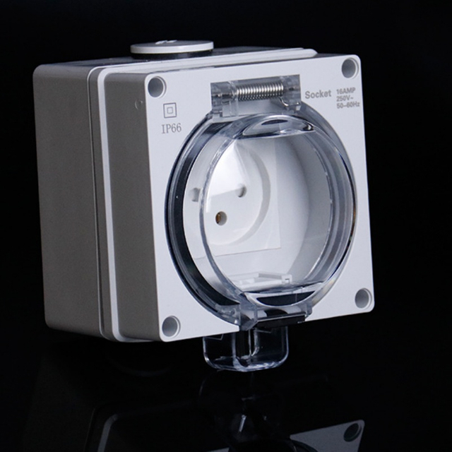 White IP66 Australian single socket