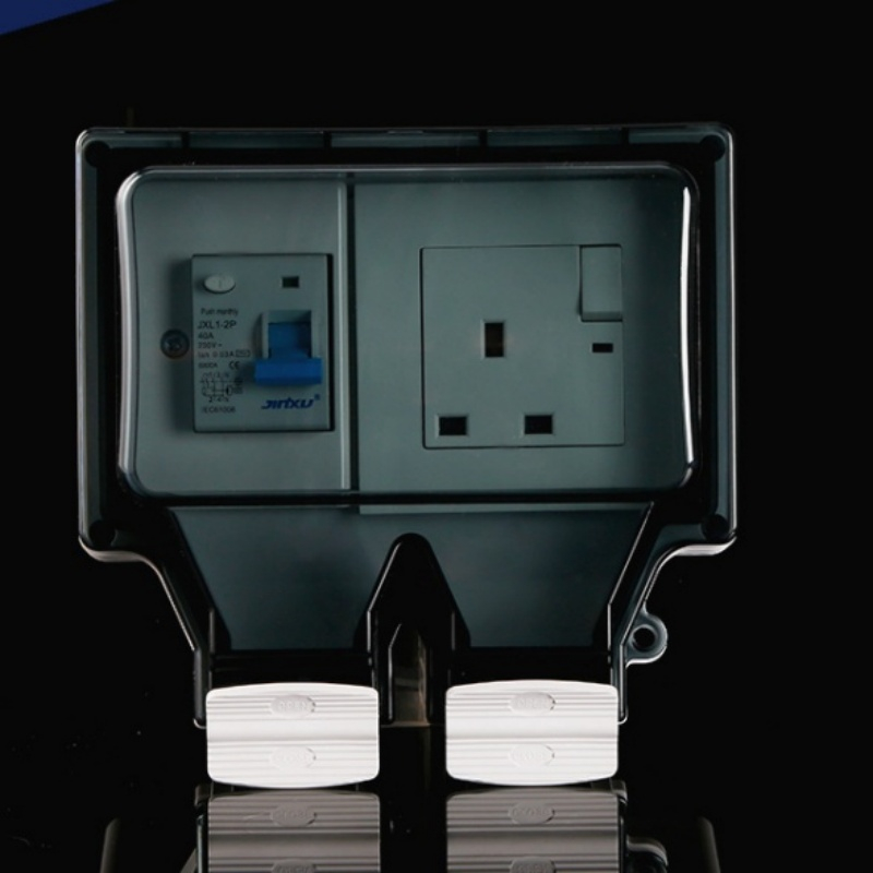 RCD Socket UK 13A 30mA Protection IP66 Waterproof BS 1363 Certified RCD Socket UK 13A 30mA Protection IP66 Waterproof BS 1363 Certified