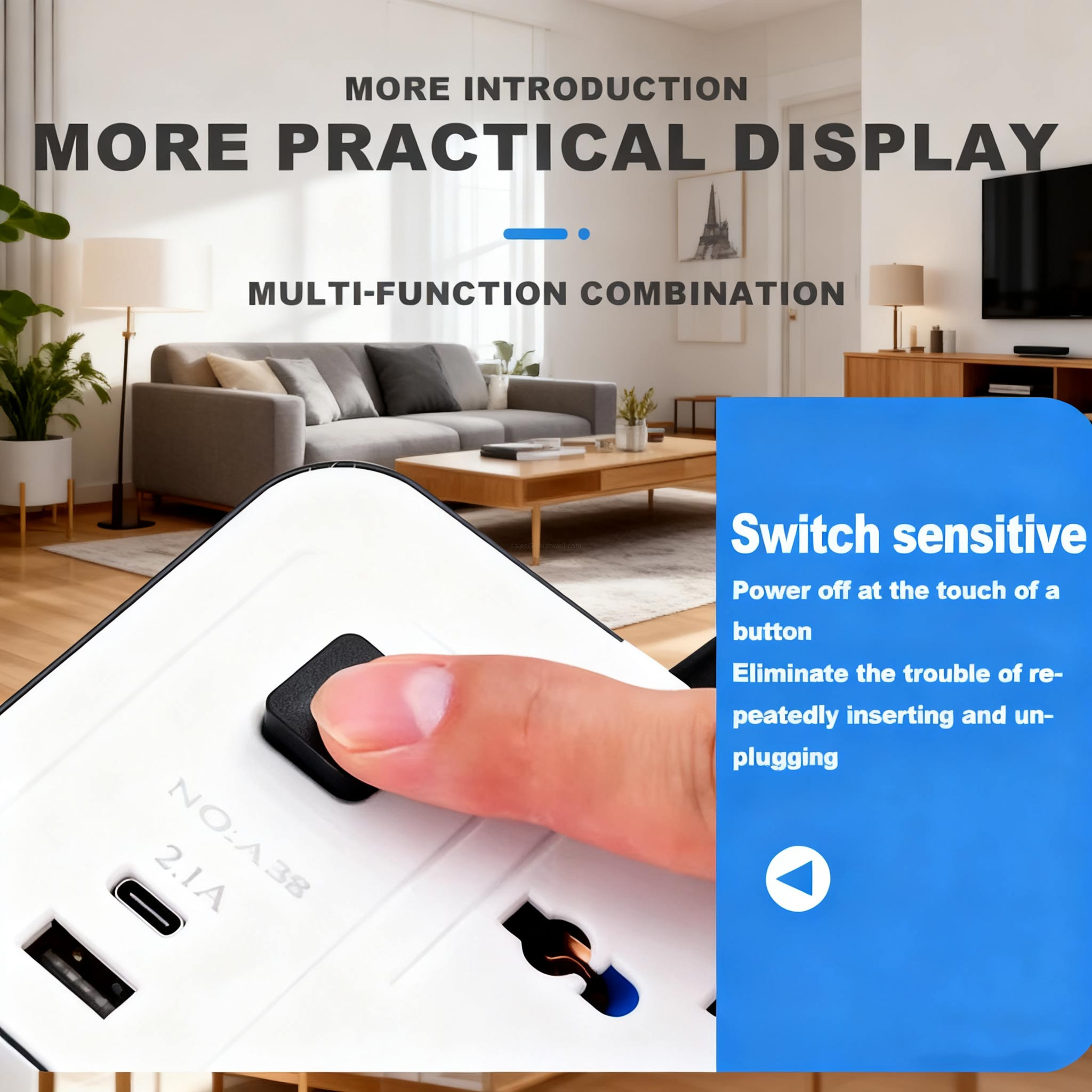 uk multi plug adapter with usb