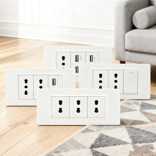 UK wall socket with smart switch