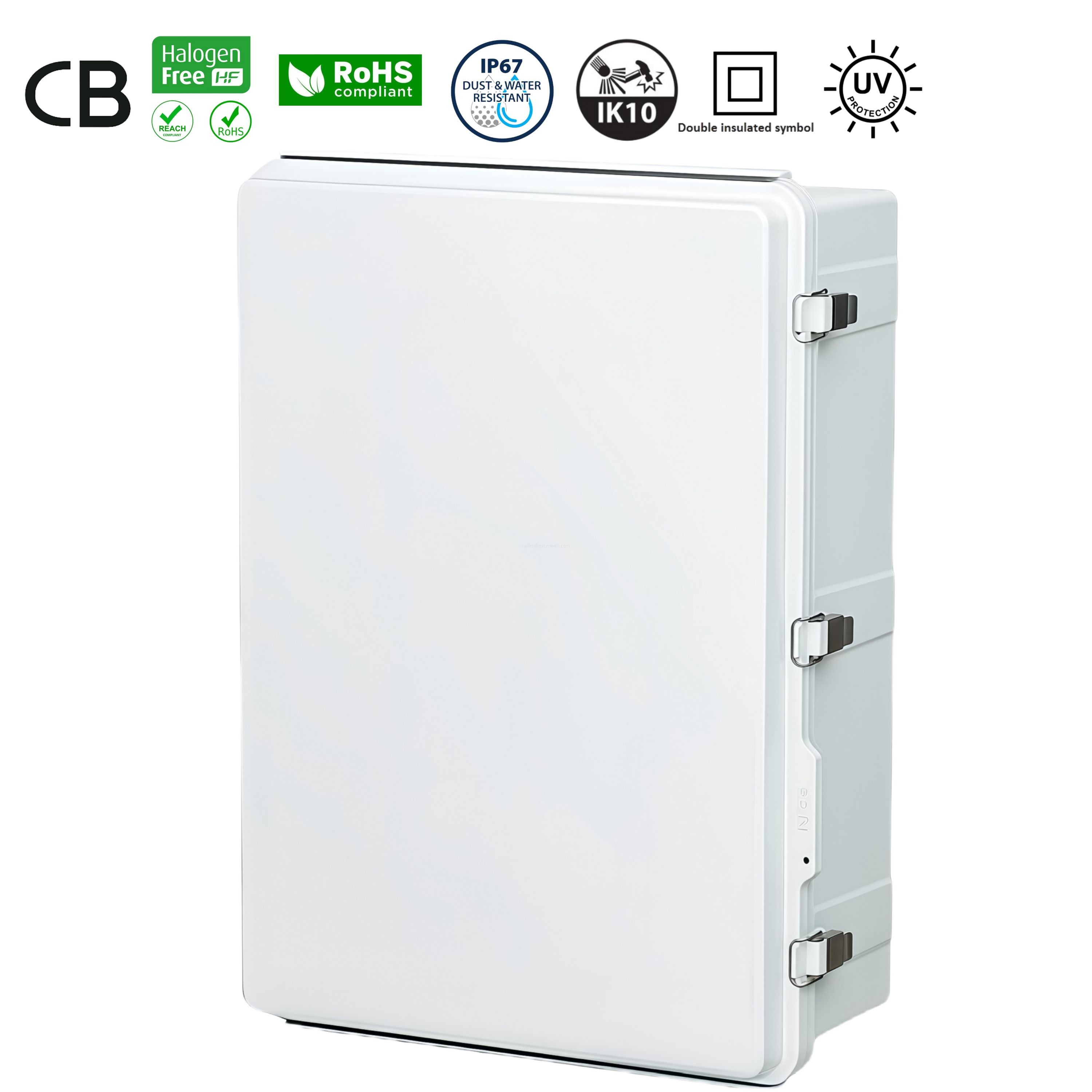 Heavy Duty Polycarbonate Outdoor Electrical Junction Box IP67 IK10 Waterproof Enclosure