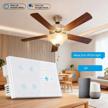 UK smart light switch with fan control