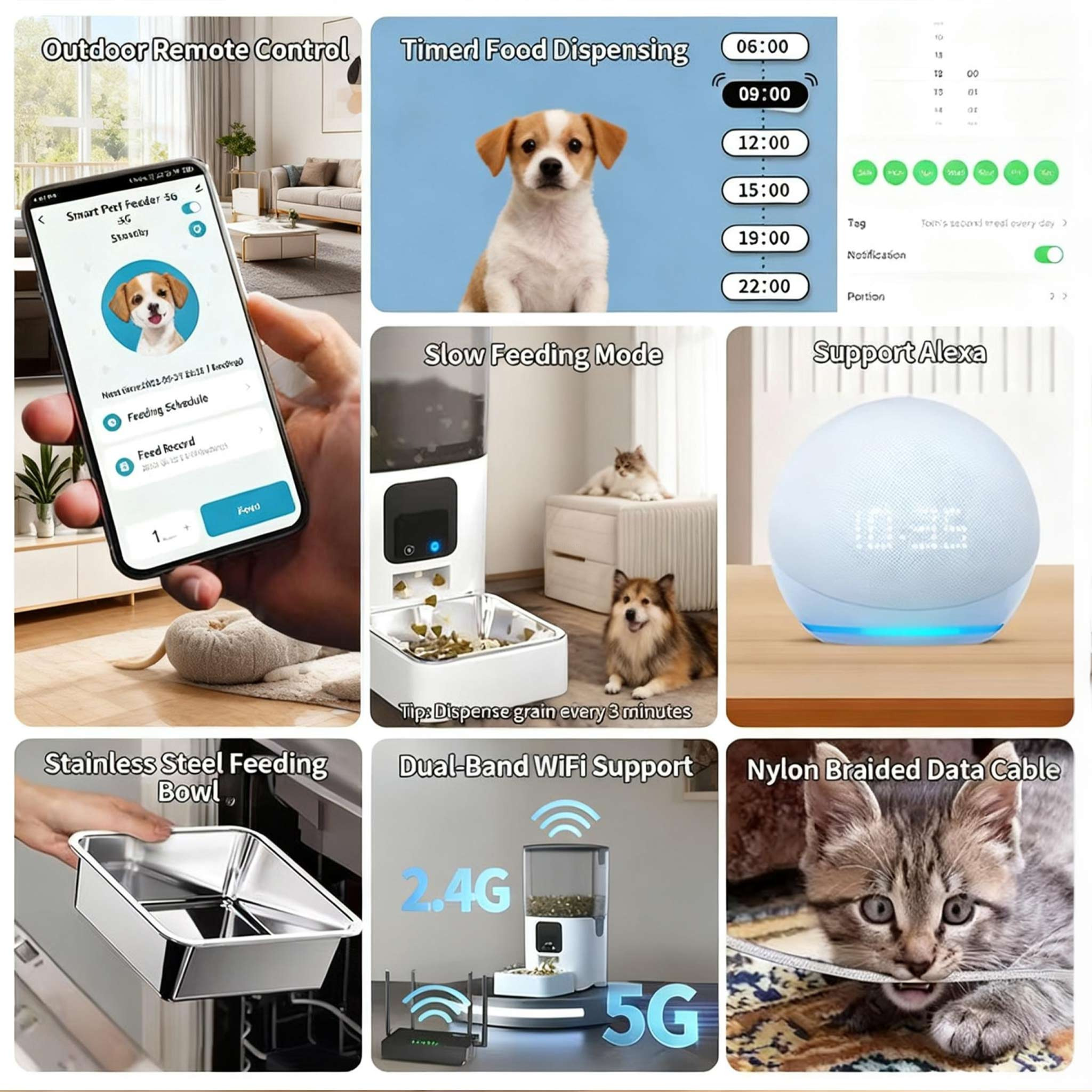 6L smart pet feeder Food Dispenser