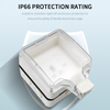 IP66 Waterproof Outdoor 86 Type Switch Socket Box Weatherproof Wall Electrical Outlet Enclosure with Clear Cover and Insulation Base for Exterior Power Supplies