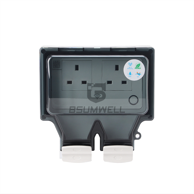 Tuya IP66 Waterproof Wifi Smart Power 2 Socket , Timer Outdoor DE/EU/US/FR/IL/UK Plugs APP/Vocie Remote Control Works With Alexa