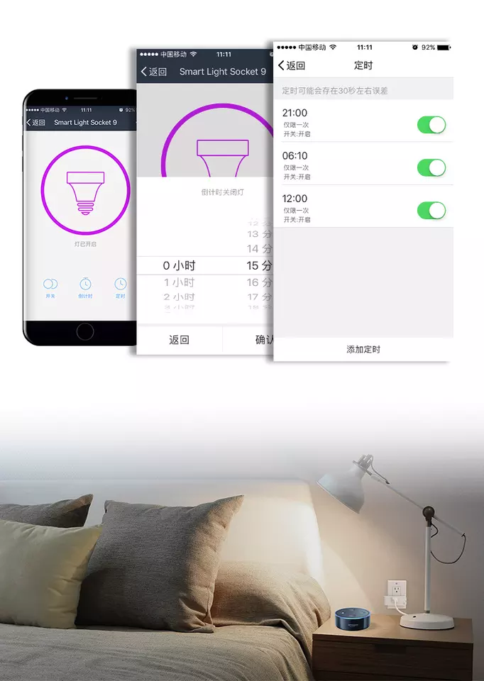 Wifi Tuya APP Smart Home Wireless Bulb Lamp Holder Compatible Amazon Alexa And Google Home