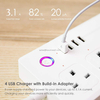 WiFi Smart Power Strip 4 AC Outlets Works with Alexa Echo And Google Home White Color