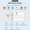 Tuya Smart Life 16A/20A Smart Plug EU Plug Socket Wifi Enabled Smart Plug Works with Alexa And Google Assistant White Key Power