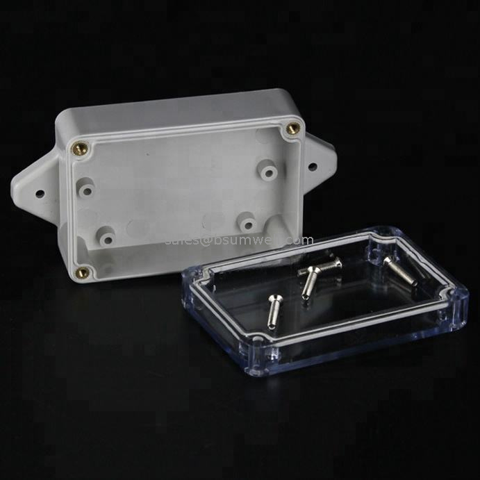 ABS 83*58*33mm Electric IP67 Transparent Cover Clear Lid Box Waterproof Plastic Junction Box with Ear