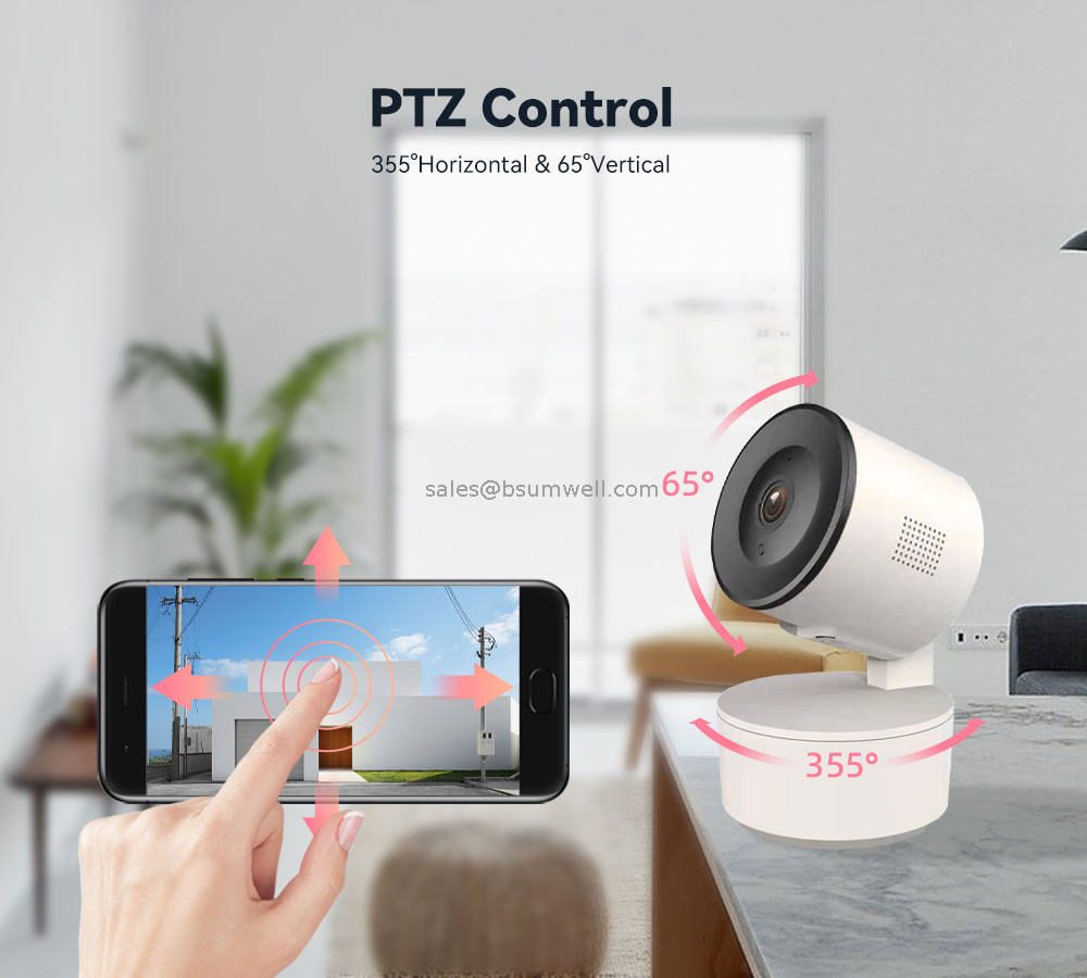 2.4G Wi-Fi Tuya App indoor motion tracking pan tilt IP camera support both TF card storage and cloud storage