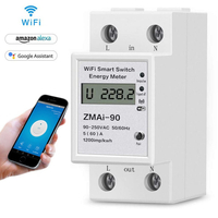 Tuya Single Phase energy meter wifi zmai-90 power metering Wattmeter Voltage Current Monitor work with alexa google smart life