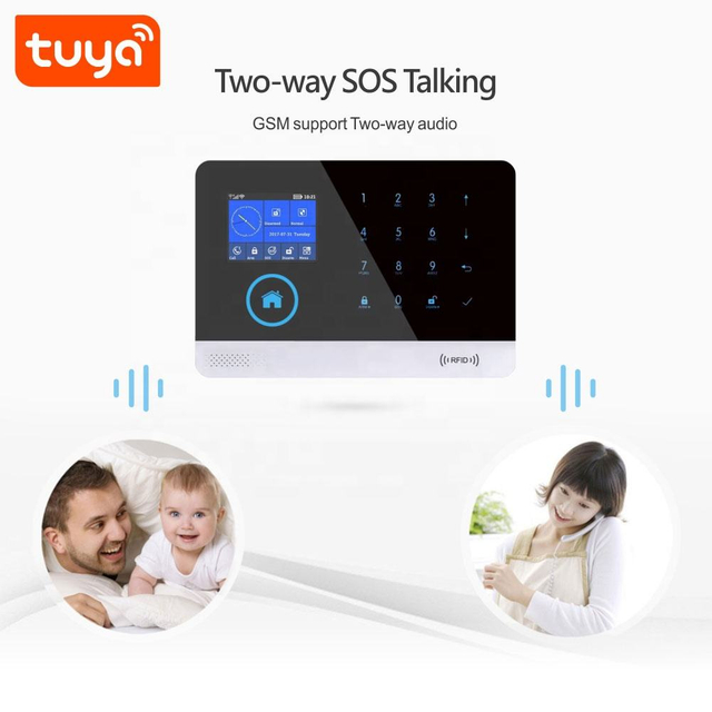 Drop shipping Tuya Wireless Home WIFI GSM Home Security With Motion Detector Sensor Burglar Alarm System APP