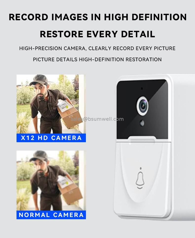 Tuya Smart Life HD Mini Doorbell Camera Two Way Audio WIFI Wireless Door Bell Camera With Chime