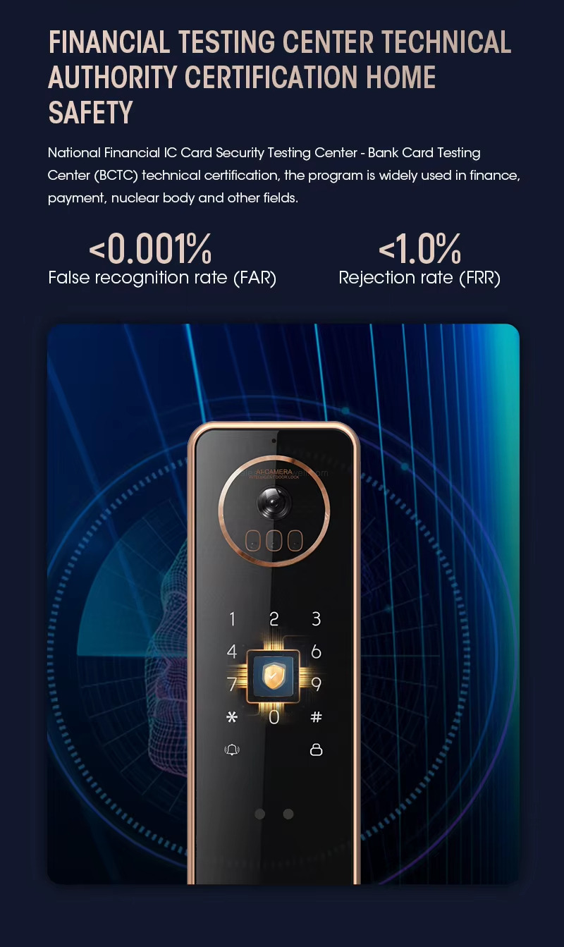 FINANCIAL TESTING CENTER TECHNICAL AUTHORITY CERTIFICATION HOME SAFETY National Financial IC Card Security Testing Center - Bank Card Testing Center (BCTC) technical certification, the program is widely used in finance, payment, nuclear body and other fields. <0.001% False recognition rate (FAR) <1.0% Rejection rate (FRR)