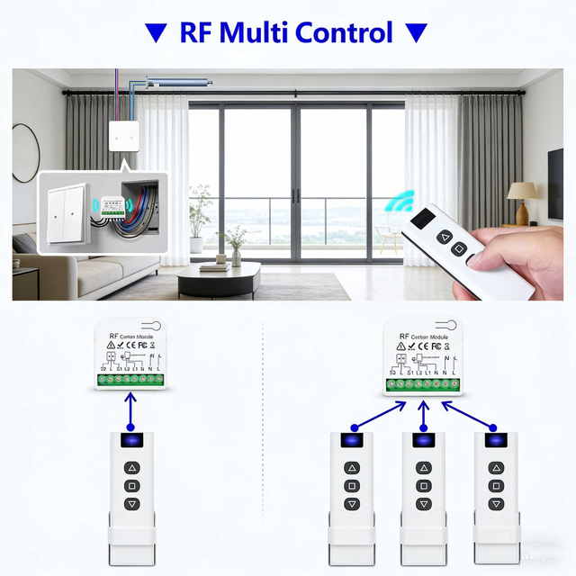 Dual-Channel AC Motor Curtain Switch