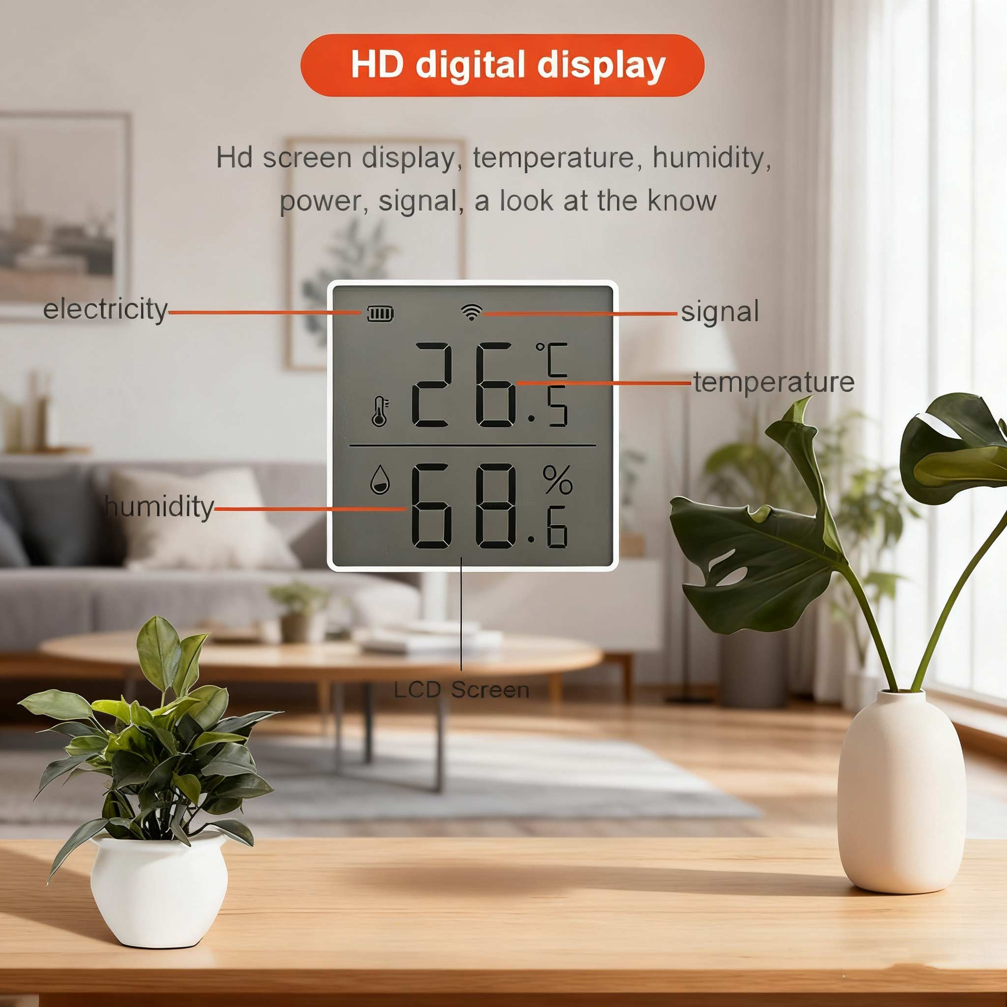 Tuya Compatible Voice-Activated Thermometer