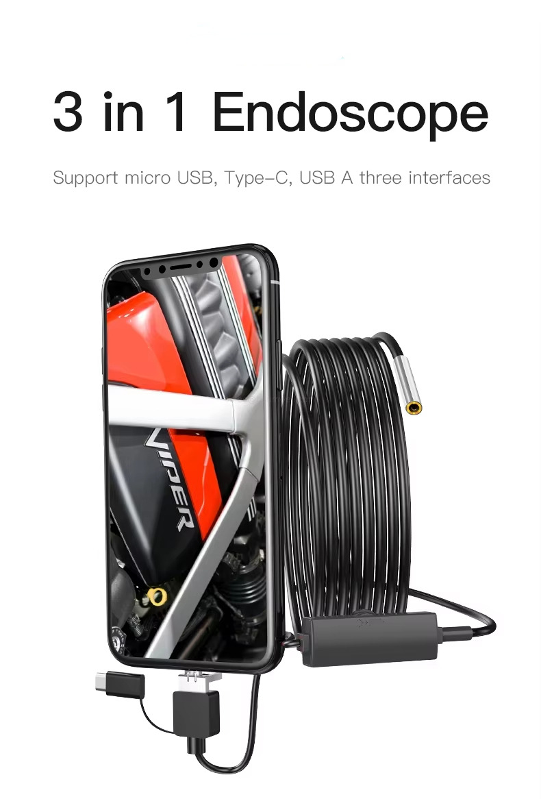 Support micro USB, Type-C, USB A three interfaces