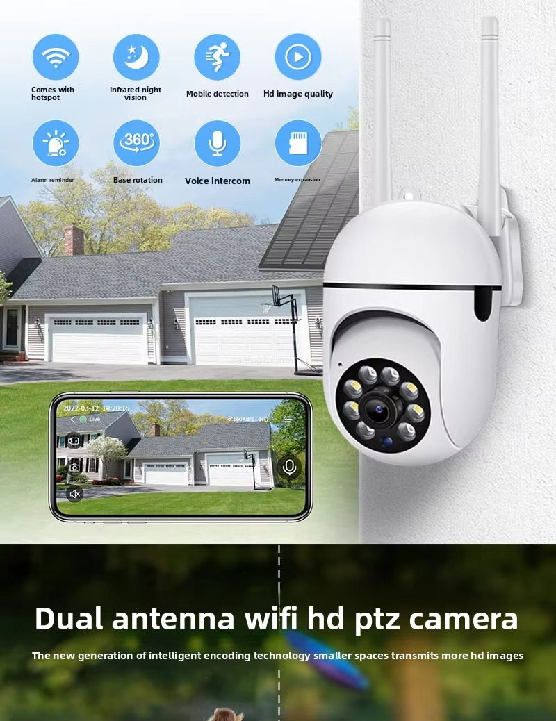 Dual antenna wifi hd ptz camera
