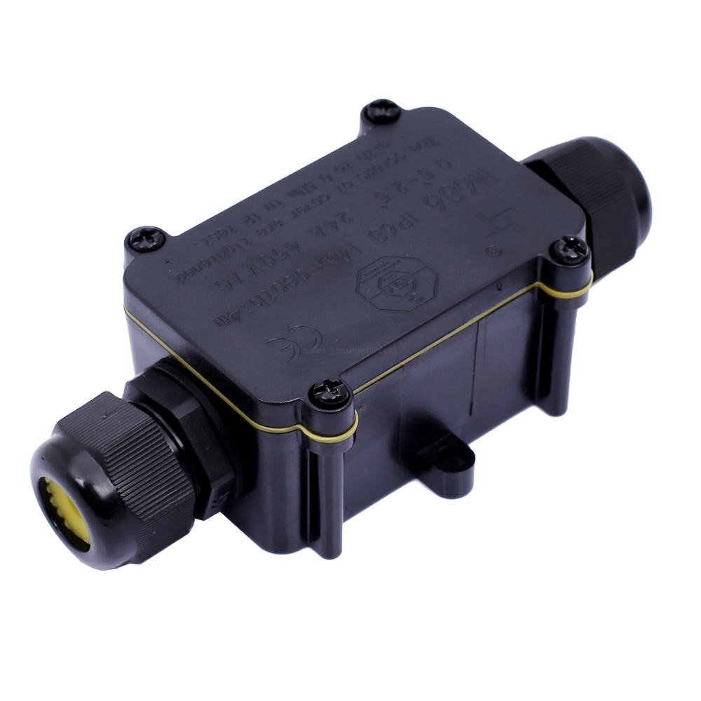 IP68 Waterproof Cable Connector 2 Way Outdoor Electrical Junction Box Tough PC Material Inline Wire Splicer Sleeve for Underground Garden Lighting