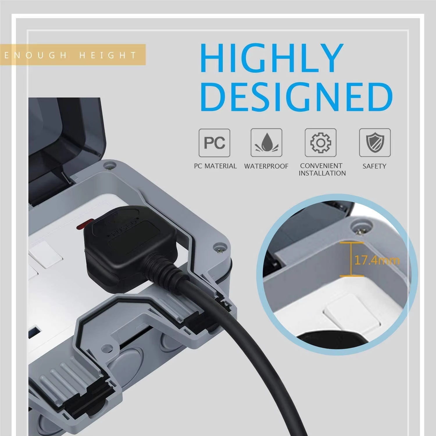 PC MATERIAL WATERPROOF CONVENIENT INSTALLATION SAFETY